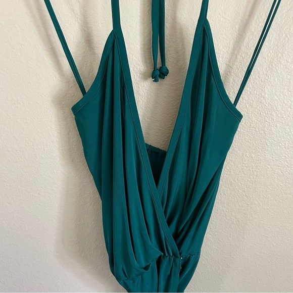 Haute Hippie Halter Wrap Cocktail Mini Dress Emerald Green Size XS - Picture 5 of 13